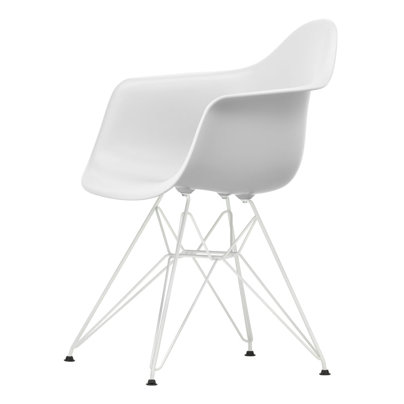 Vitra - Eames Plastic Armchair DAR RE | Filzgleiter basic dark / cotton weiß RE / weiß