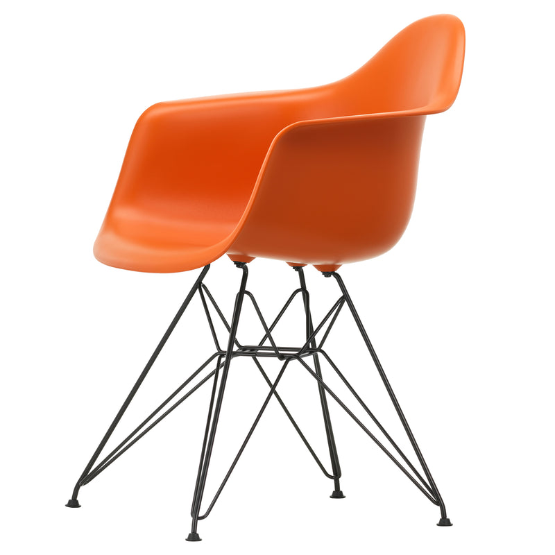 Vitra - Eames Plastic Armchair DAR RE | Filzgleiter basic dark / rostorange RE / schwarz