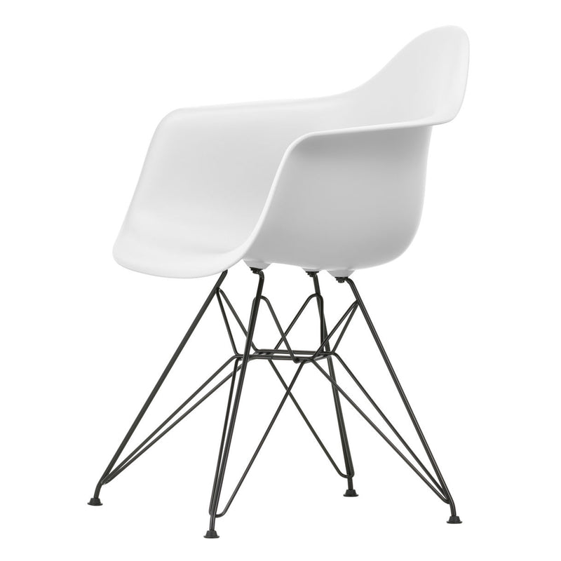 Vitra - Eames Plastic Armchair DAR RE | Filzgleiter basic dark / cotton weiß RE / schwarz
