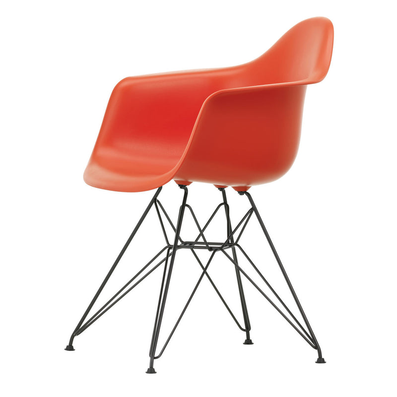 Vitra - Eames Plastic Armchair DAR RE | Filzgleiter basic dark / poppy red RE / schwarz