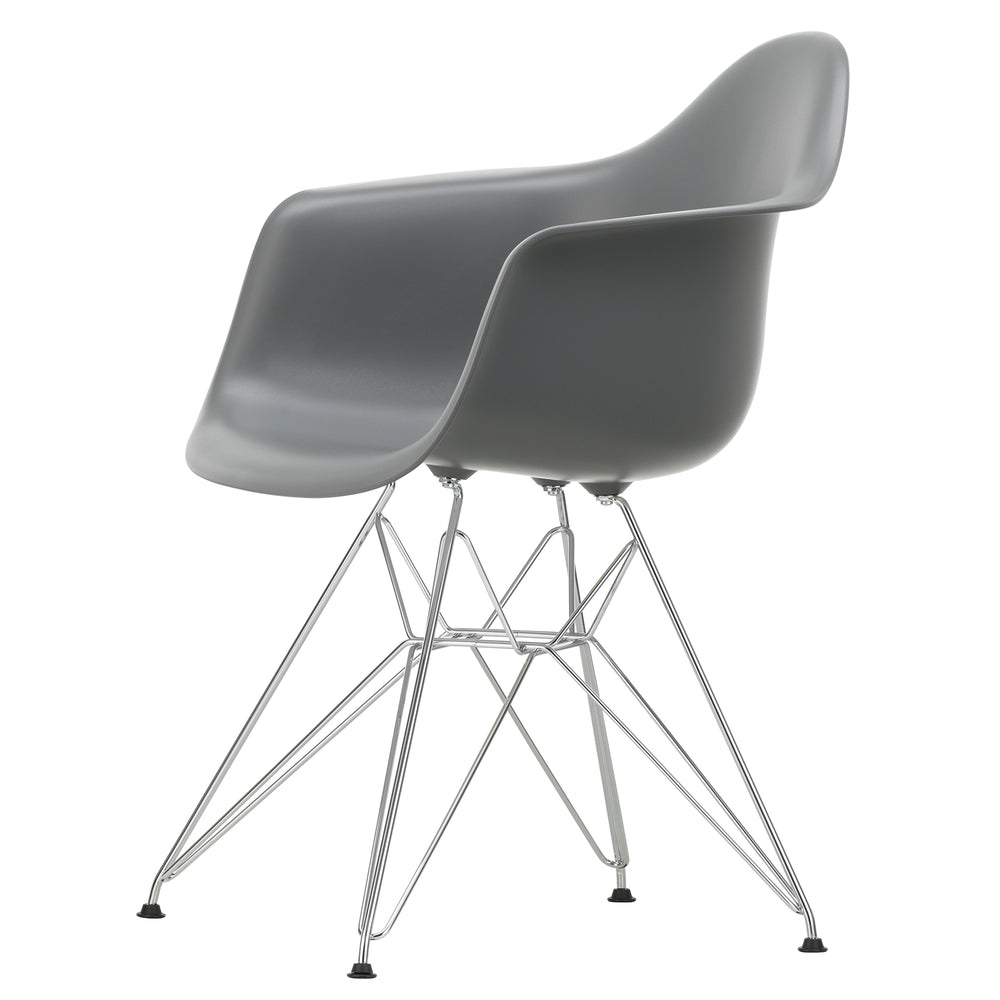 Vitra - Eames Plastic Armchair DAR RE | Filzgleiter basic dark / granitgrau RE / verchromt