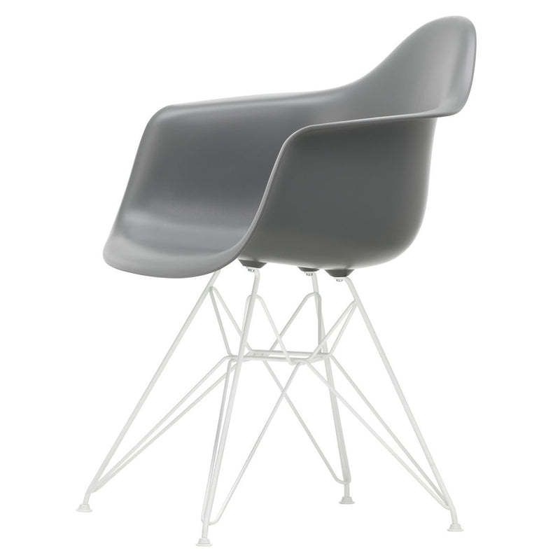 Vitra - Eames Plastic Armchair DAR RE | Filzgleiter weiß / granitgrau RE / weiß