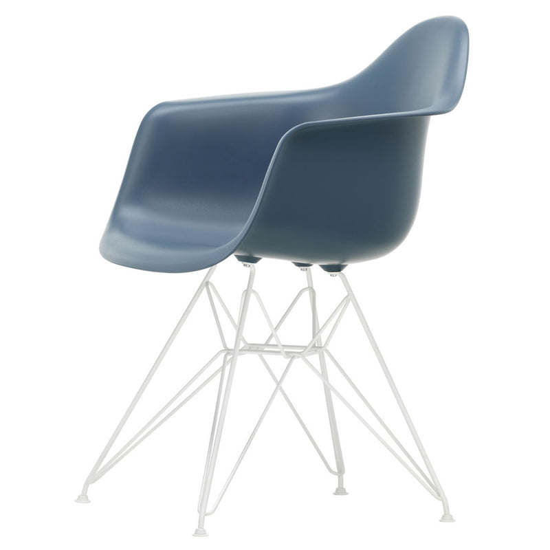Vitra - Eames Plastic Armchair DAR RE | Filzgleiter weiß / meerblau RE / weiß