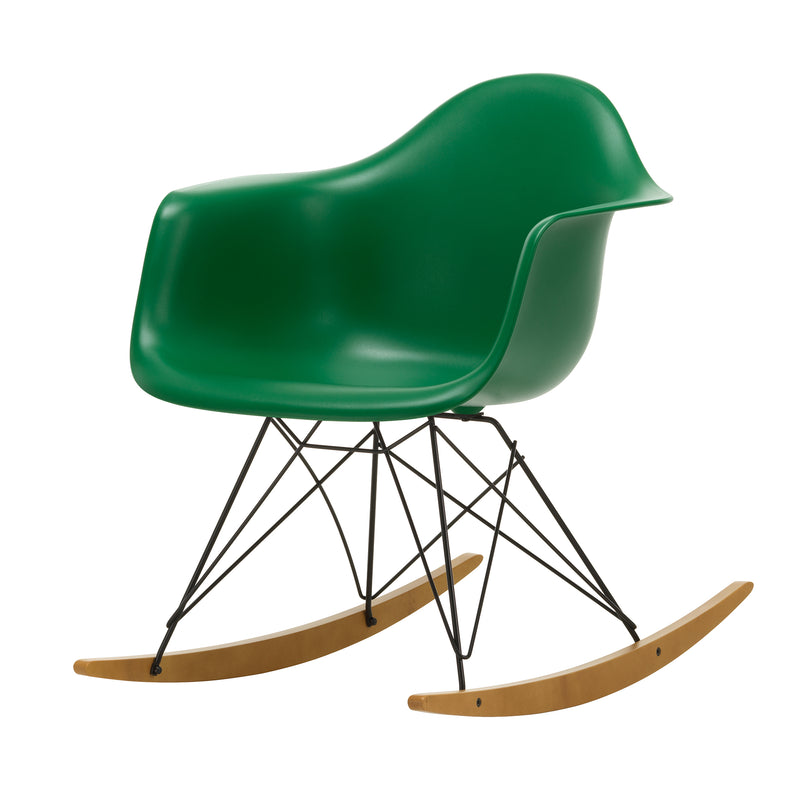 Vitra - Eames Plastic Armchair RAR | Kufen Ahorn gelblich / smaragd RE / basic dark  