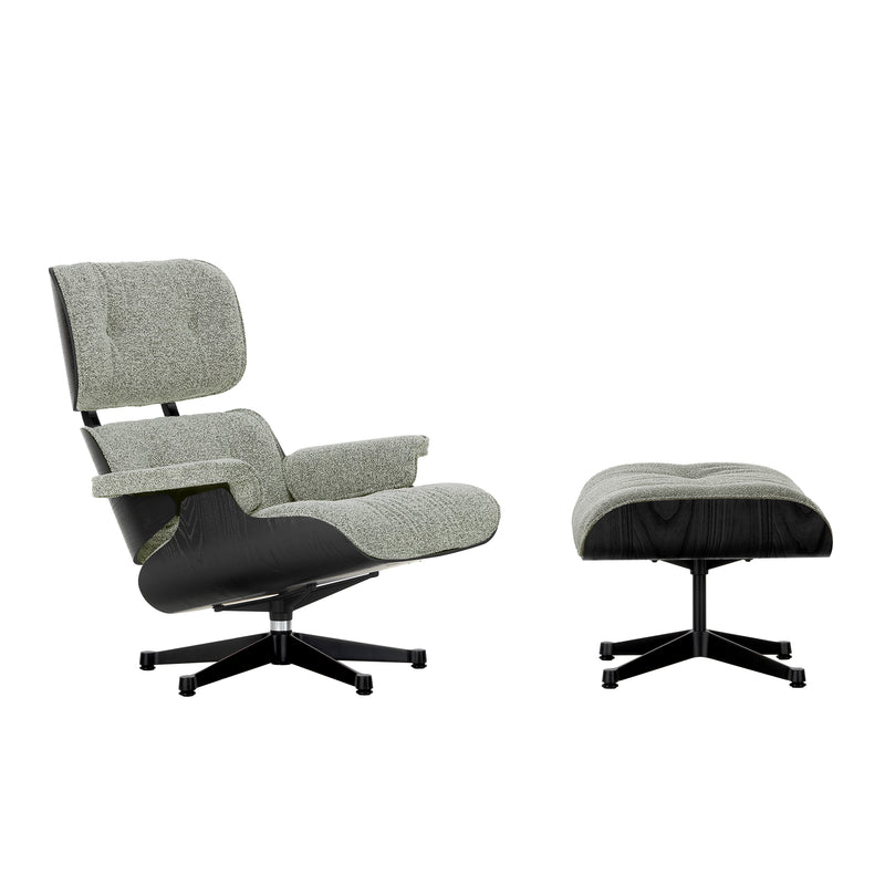 Vitra - Lounge Chair &amp; Ottoman | Nubia 10 salt 'n pepper / Kastanie schwarz / basic dark pulverbeschichtet
