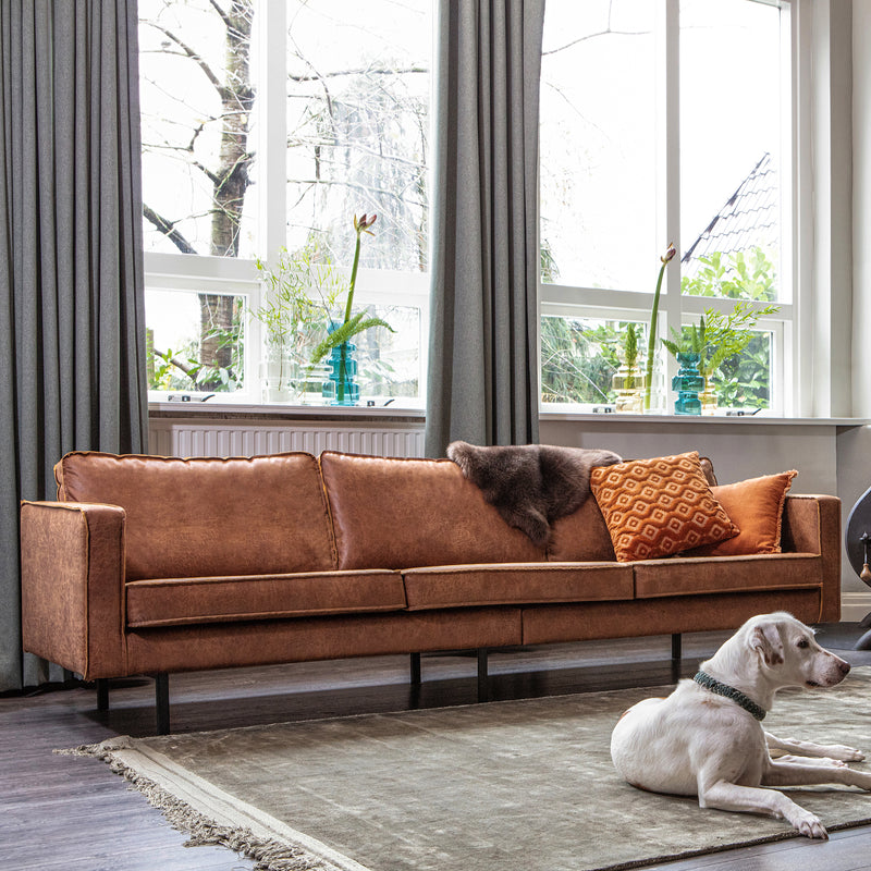 WOOOD Premium - Rodeo Sofa | Ecoleder cognac / 3-Sitzer