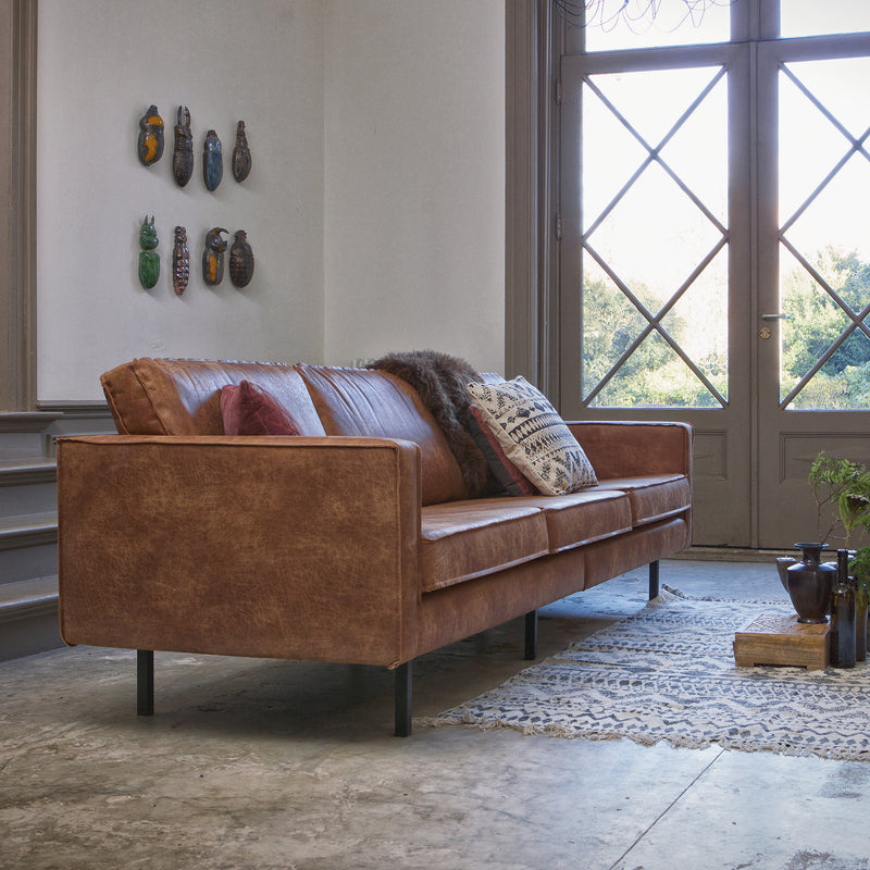 WOOOD Premium - Rodeo Sofa | Ecoleder cognac / 3-Sitzer