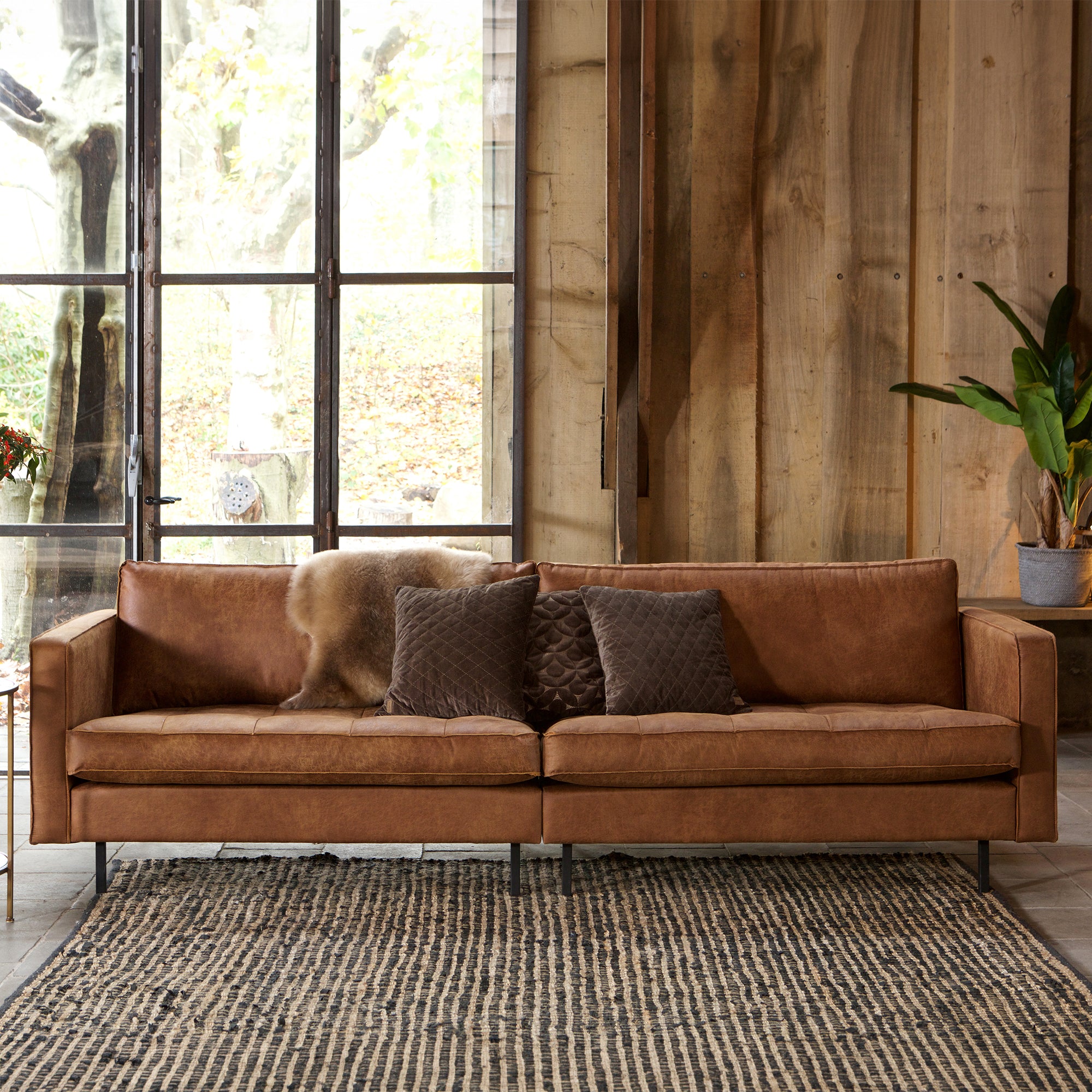 WOOOD - Rodeo Classic Sofa | Ecoleder cognac / 3-Sitzer