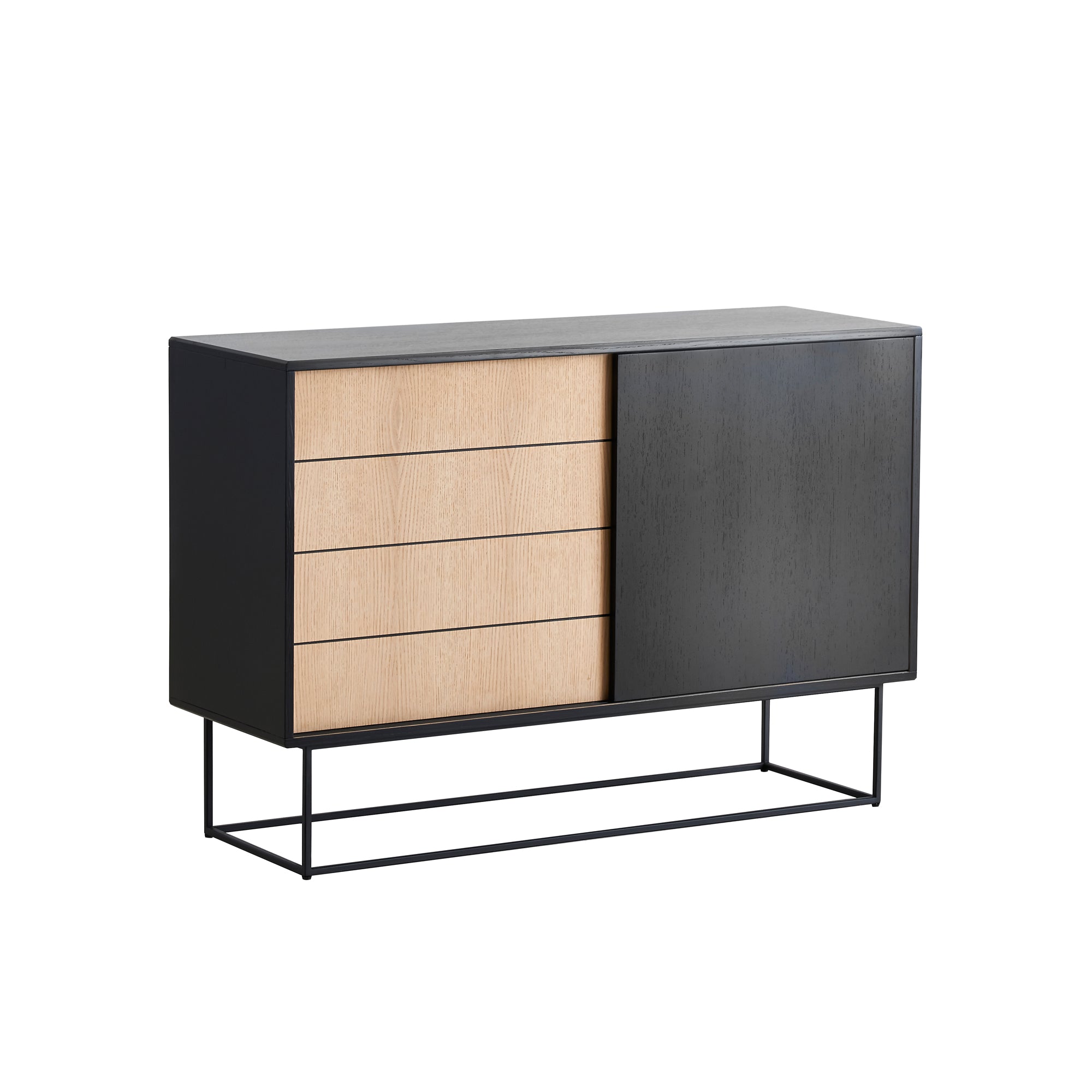 Woud - Virka Sideboard | hoch / schwarz