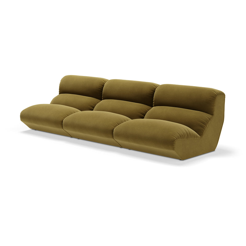 &amp;Tradition - Hi Lo 3-Sitzer Sofa | Kvadrat Mylla 0971 / Grün