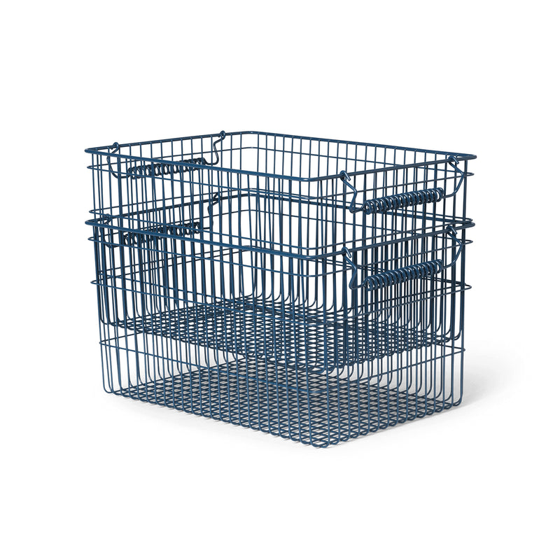 Ferm Living - Cala Stapelbare Körbe | dunkelblau