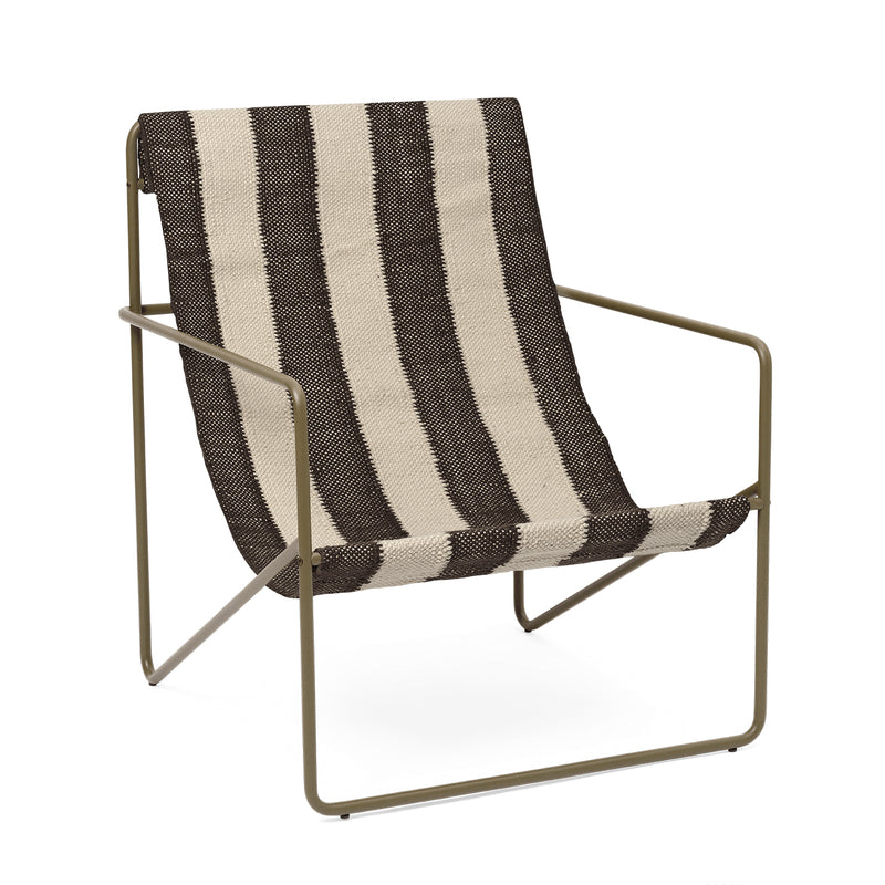 Ferm Living - Desert Lounge Chair | olive/off-white/chocolate