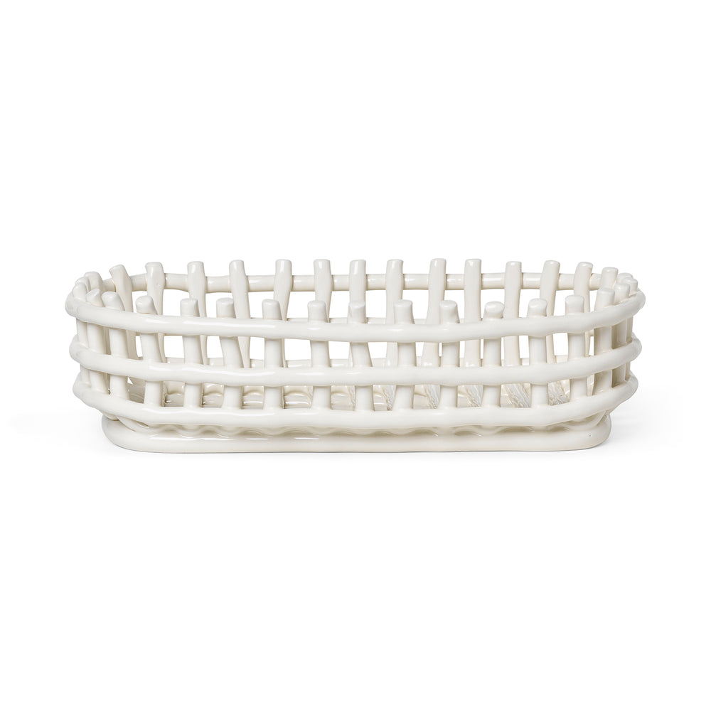 Ferm Living - Keramik Korb oval | off-white