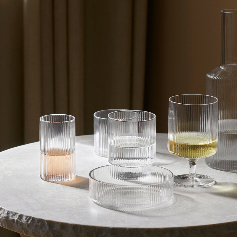 Ferm Living - Ripple Trinkgläser low (4er-Set)