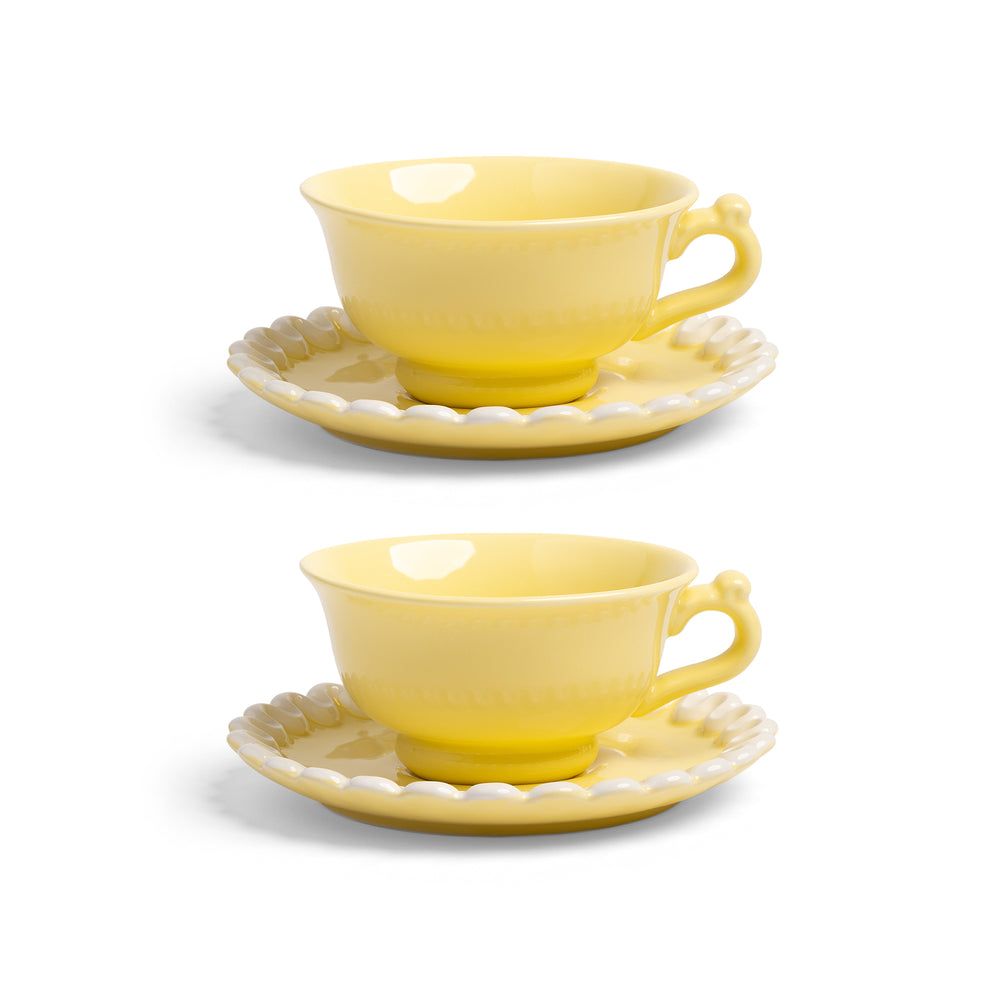 &amp;klevering - Whip Tasse mit Untertasse | gelb